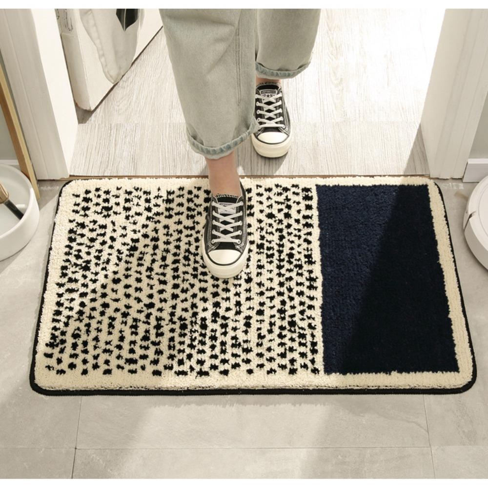 Print Sponge Bathroom Cashmere Thickening Mat Bath Non-slip Carpets In Wash Basin Bathtub  Floor Rug Shower Room Doormat Memory Foam 3D Pad