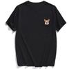 Summer Printed Pocket Animal Short Sleeved T-shirt Suitable for Both Men Women Cotton Black Round Neck Shirt T-Shirts Unisex