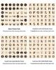 42-Piece Beech Wood Stamp Set: Numbers, Letters, Shapes & Emoticons.