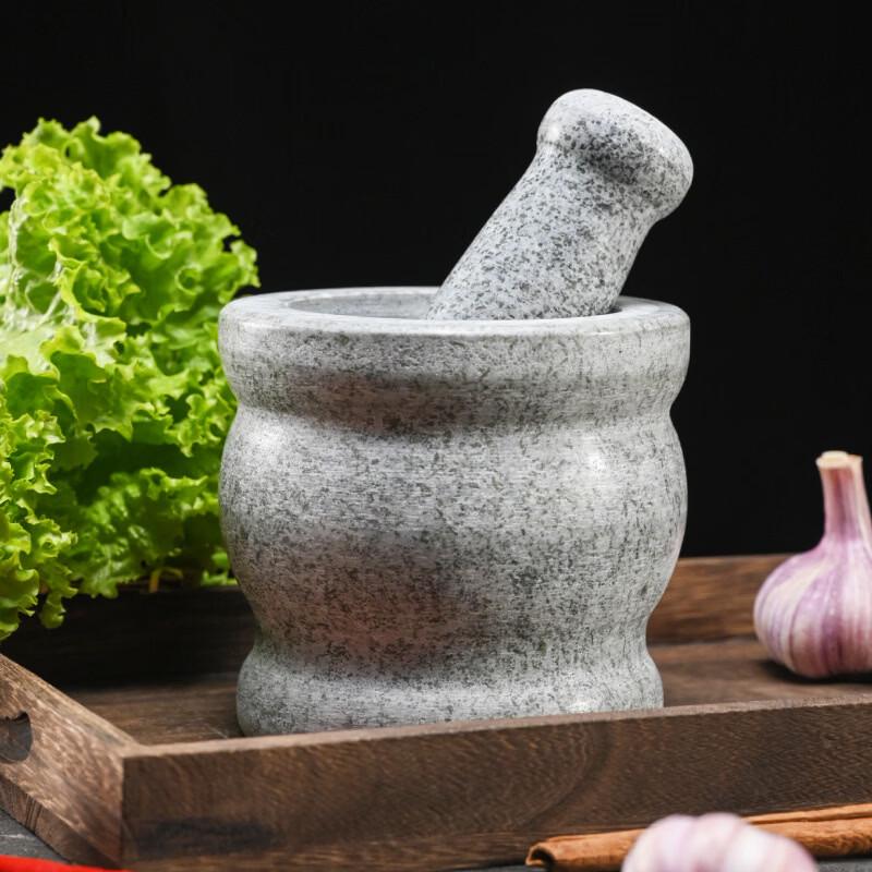 LISM Polished Stone Mortar and Pestle with Lid