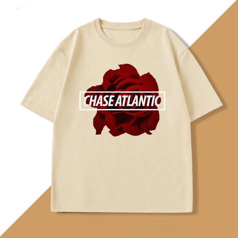 Chase Atlantic Flower T Shirt Cotton Short Sleeve Tshirt for Unisex WOMEN Tee Clothes Loose Casual Streetwear Oversized Top