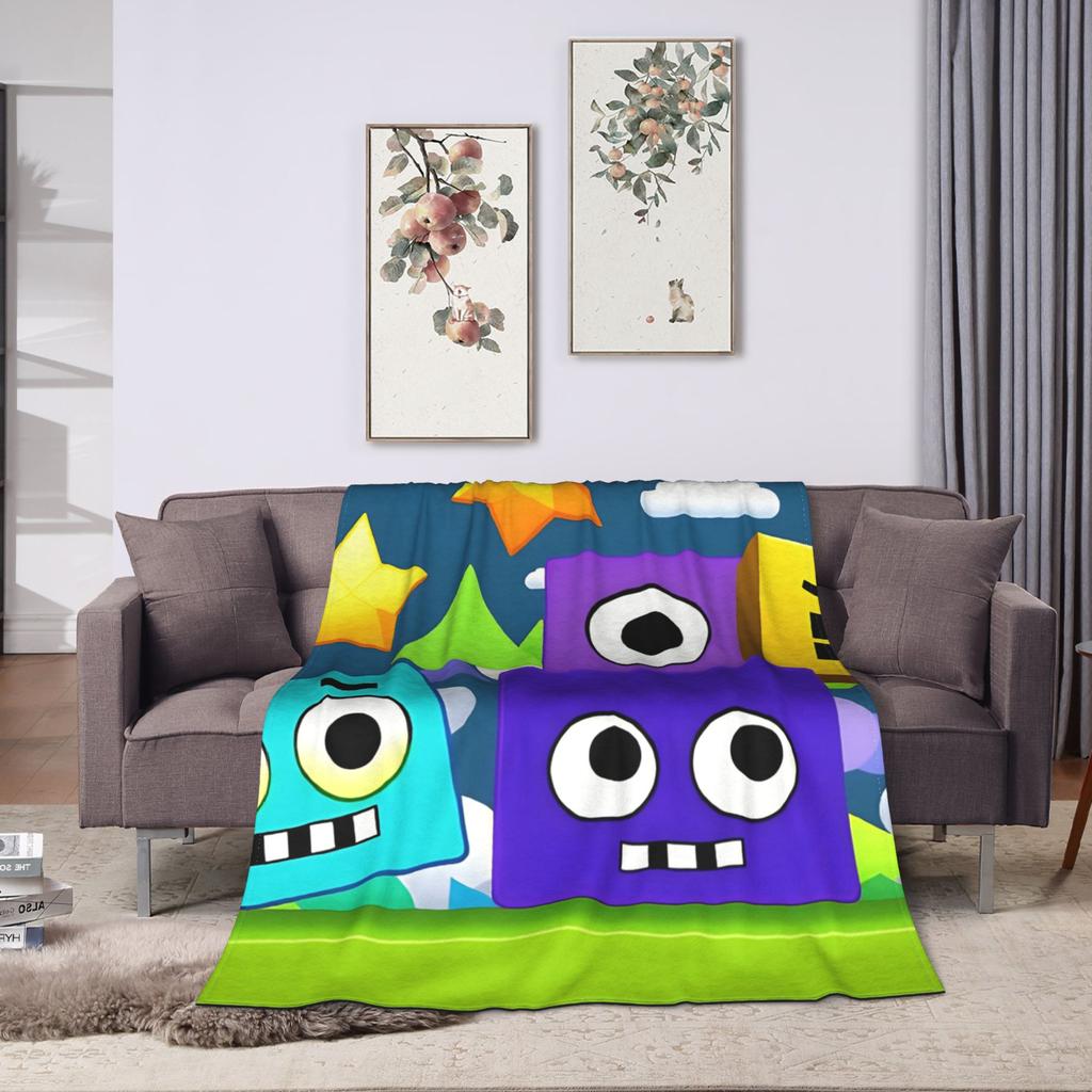 Geometry Dash Herní Herní Deku Kvalitní Teplá Měkká Hodit Deku Podzim Děti Dospělý Obývací Pokoj Nadýchaný Přehoz