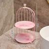 Double-layer Makeup Storage Shelf Large-capacity Bird Cage Holder Cosmetic Shelf  Storage Rack