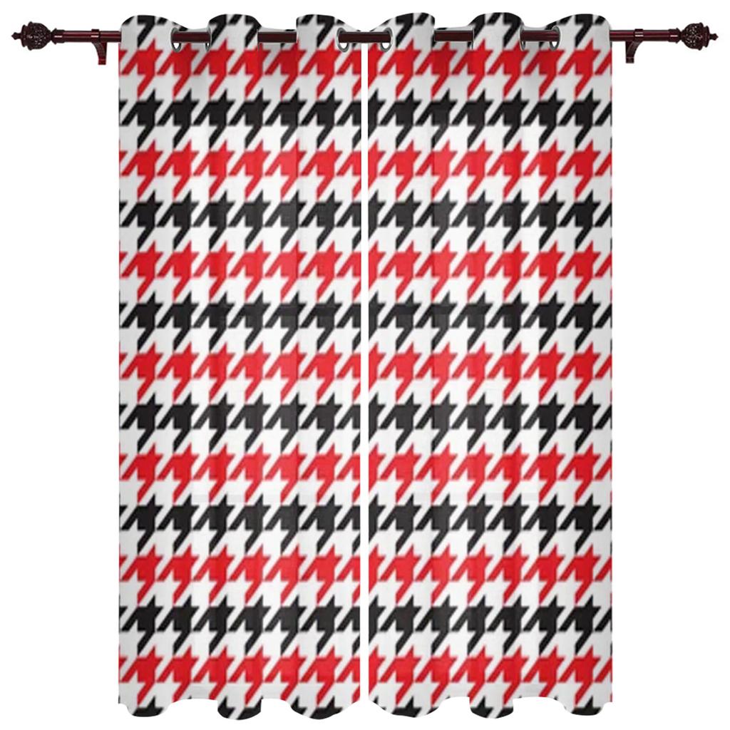 Modern Window Curtains for Living Room Abstract Geometric White Black Curtains for Child Bedroom Kitchen Decor Blinds Drapes