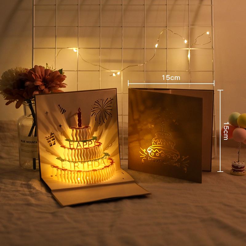 3D Custom Music Birthday Card with Recording, Handmade Gift Message "Add Oil"