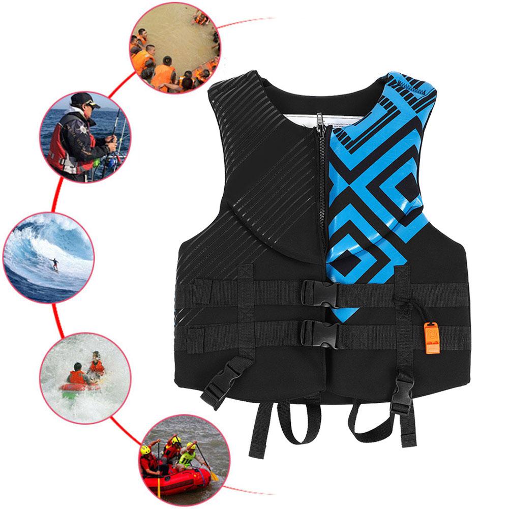 Kayaking Swimming Adult Safety Buoyancy Life Jacket Vest with Whistle(M)