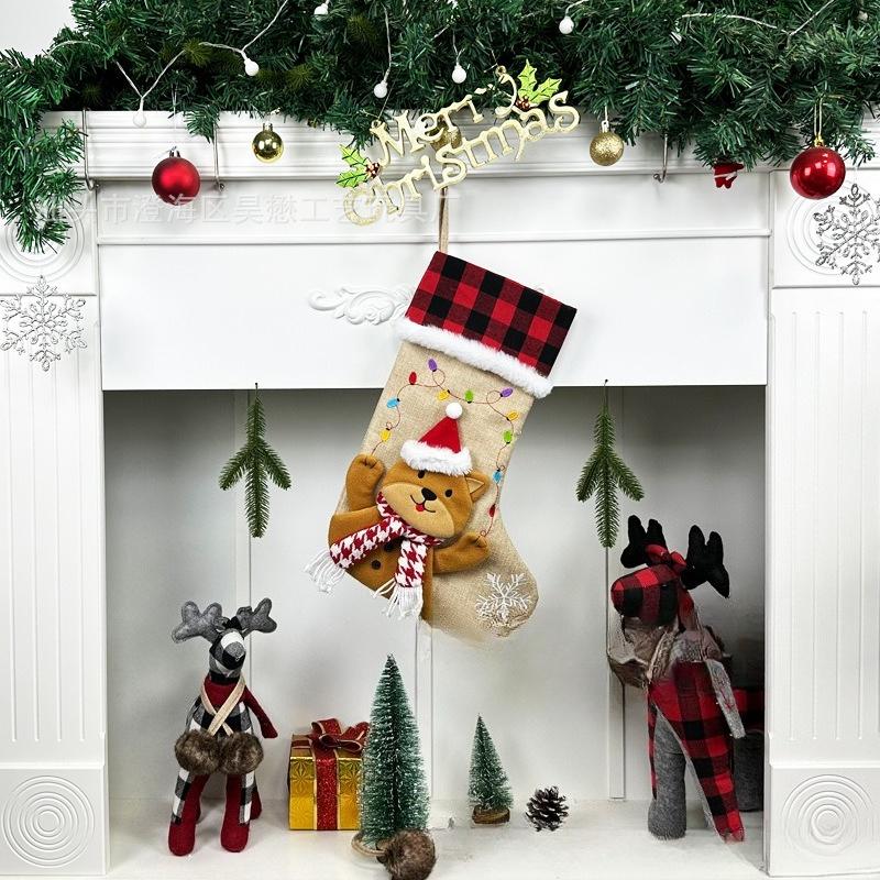 Christmas Socks Gift Bag Christmas Tree Ornaments Snowman Christmas Tree Pendant