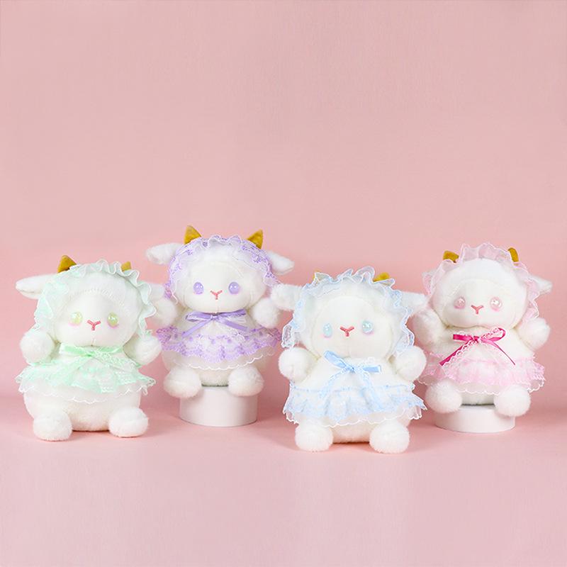 Lolita Little Lamb Plush Toy - Cute White and Pink Adorable Doll, Perfect Girls' Birthday Gift