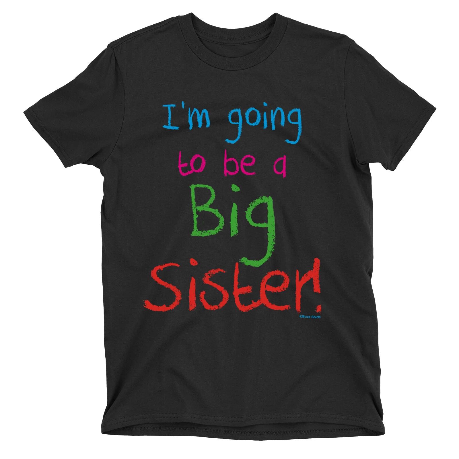 Im Going To Be A BIG SISTER Girls T-Shirt Kids Sketch Baby Pregnancy Surprise 100