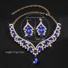 2Pcs/set Elegant Bridal Necklaces Earrings Shining Necklace Earrings Set  Wedding