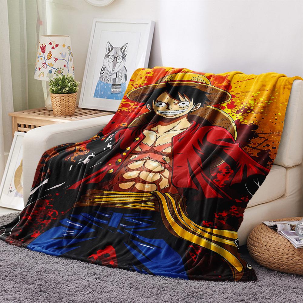 One Piece Anime Epic Illustration Flannel Blanket, High Quality Comfortable for All Seasons, Home Decor, Warmth and Comfort