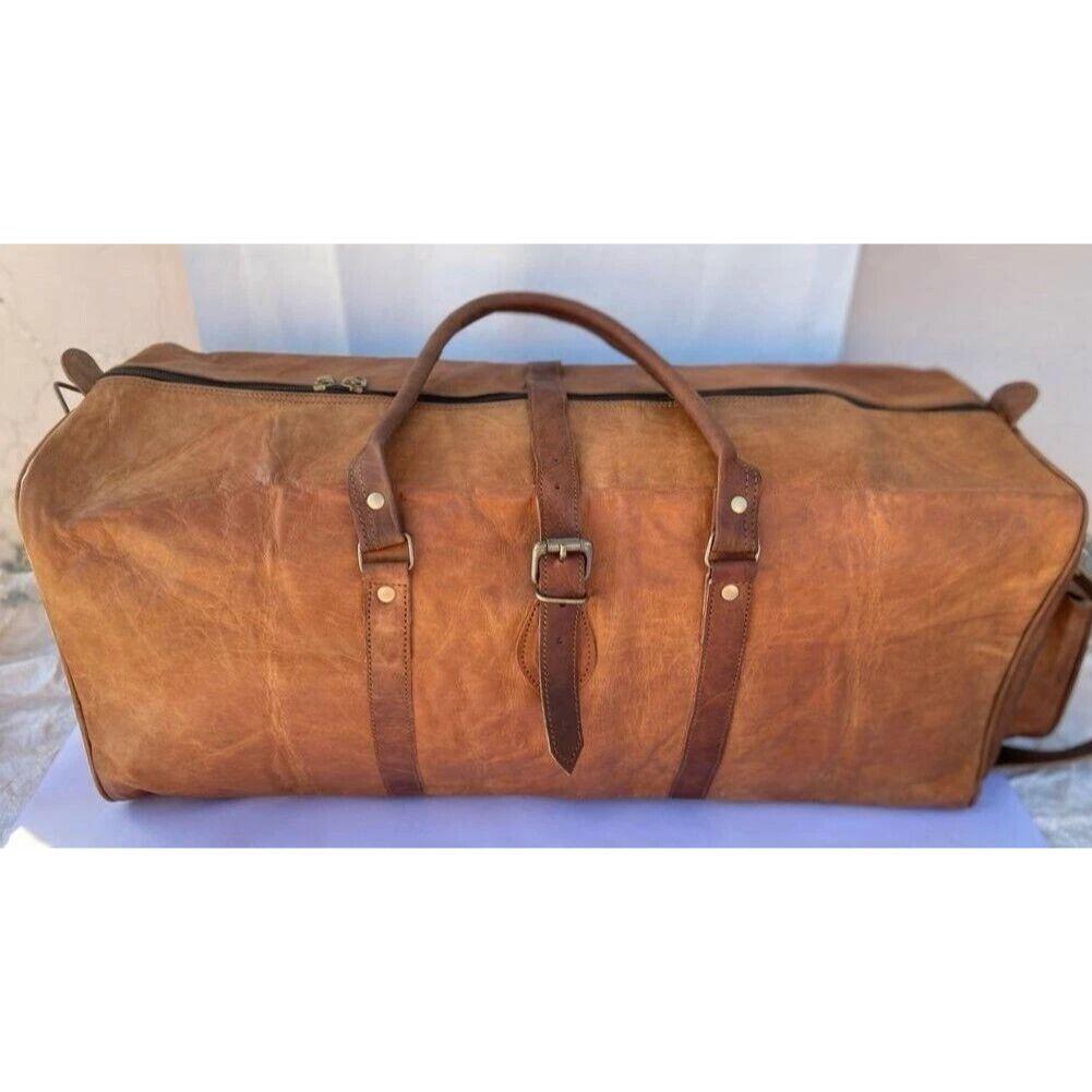 

Simple Genuine Leather Duffle Luggage Bag for Travel, Overnight Duffle, bull tr 24 x 10 x 10 in
