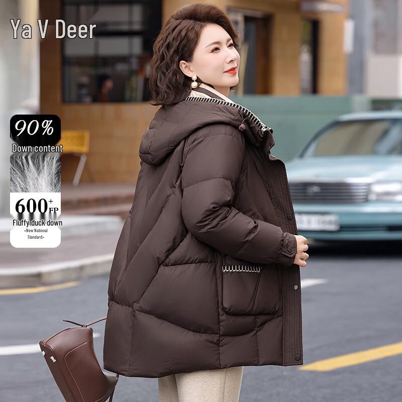 Yalu Women's Hooded Down Jacket with Ribbon Detail