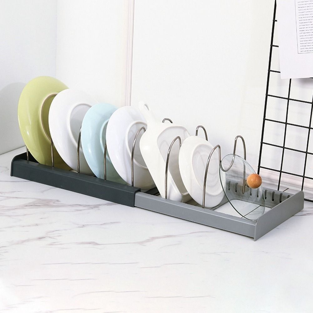 Expandable Pot Lid Holder Stainless Steel Cookware Dish Rack Kitchenware Storage Rack  Kitchen