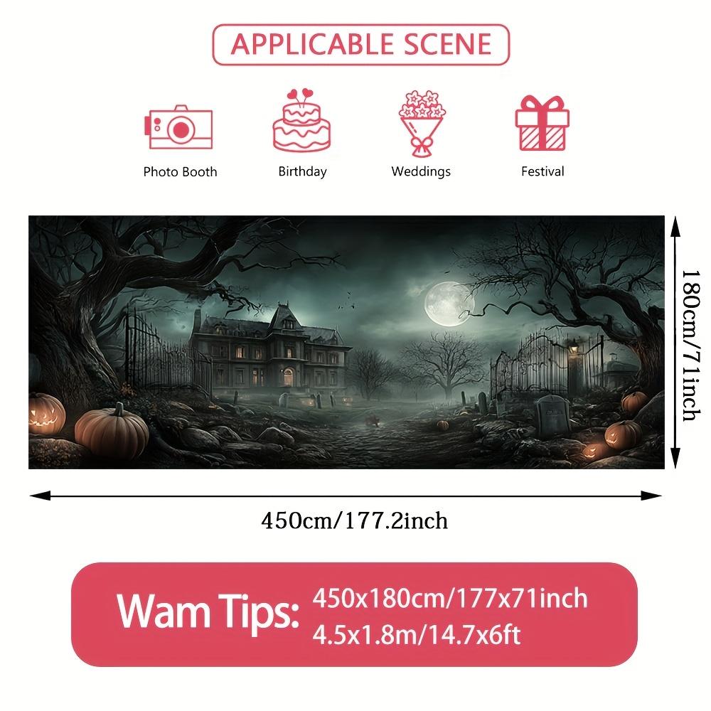 2D flat 2D door banner 1pc large Halloween garage door banner - Weird haunted house decoration polyester door banner