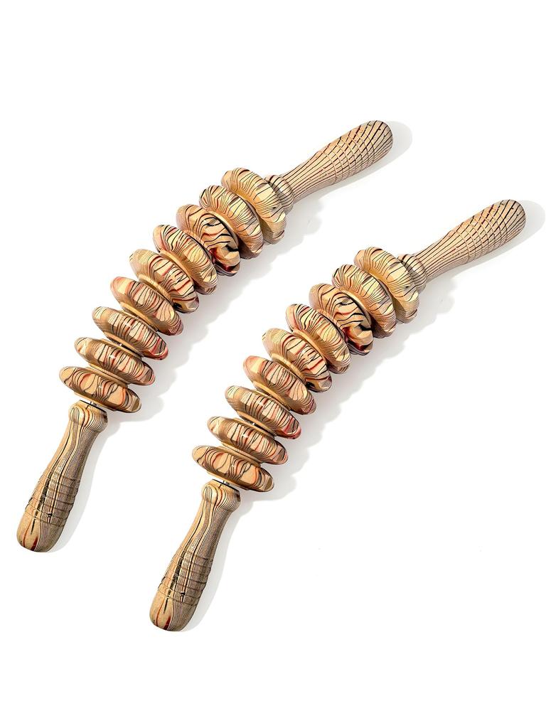 Multifunctional Wooden Massage Roller for Full-Body Muscle Relief Smooth Polished Abdominal Massager Portable Stress-reducing