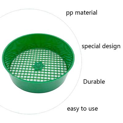 Plastic Garden Sand Sieve Green For Compost Soil Stone Mesh Round Garden Soil Sieve Pan Sand Sifter for Gravel Sand
