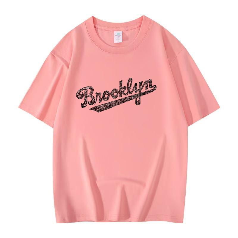 Amerikanisches trendiges Highstreet-Paar-T-Shirt mit lockeren halben Ärmeln für den Sommer, dünnes Rundhals-Kurzarmshirt