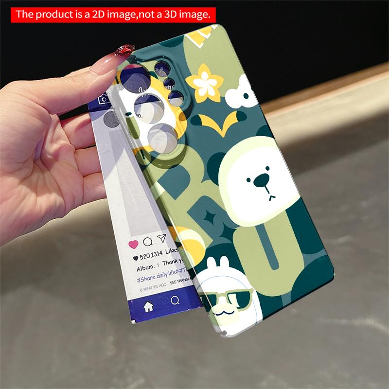 2DFlat Samsung Phone Case Cute Animal Pattern Phone Case Applicable To Galaxy S22 S23 S24 S25ULTRA S26 A12 A13 A14 A15 A16 A34 A35 A54 A55