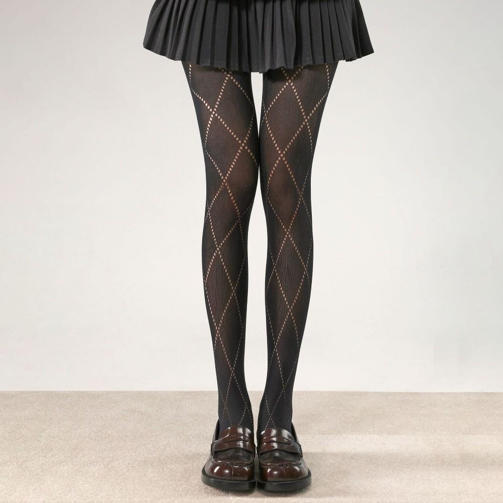 

Hollow Out Knitted Pantyhose Jacquard Women Tights Sexy Slim Stockings Female Lingerie