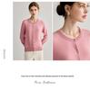 Women's 100% Pure Cashmere Round Neck Knit Cardigan - Loose, Versatile, Solid Color, Long Sleeve, Warm Autumn/Winter Outerwear
