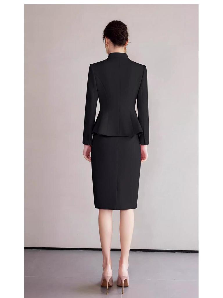 AD Winter Damen High-End Pink Wollmischung Blazer & Hosen Set - Elegantes Professionelles Outfit