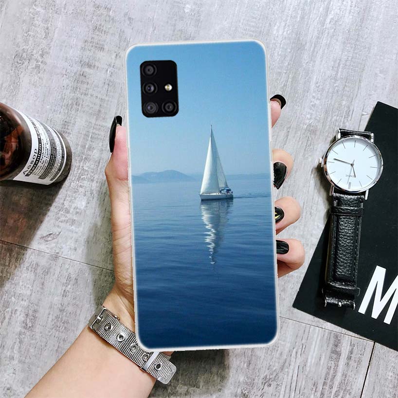 Sailing Boat Phone Case For Samsung Galaxy A14 A15 A13 A12 A54 A55 A53 A52 A04S A24 A25 A23 A22 A34 A35 A33 A32 A03S A02S Case F