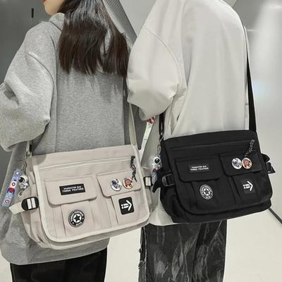 Harajuku Men Nylon Crossbody Bags for Women Messenger Bag Girls School Book Bags Youth Canvas Handbags Shoulder Bag
