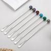 Creative Natural Stone304Stainless Steel High-Quality Spoon Round Ball Coffee Stirring Spoon Afternoon Tea Beverage Stirring Sti