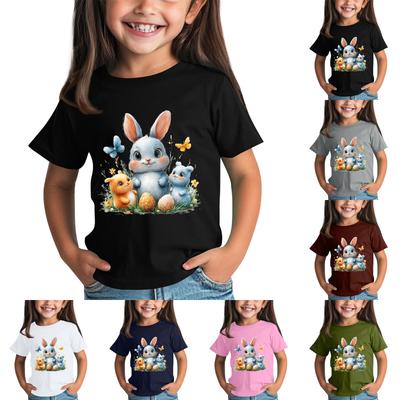 Children's Short Sleeve Neck T-Shirt Animal Print Daily Casual Top