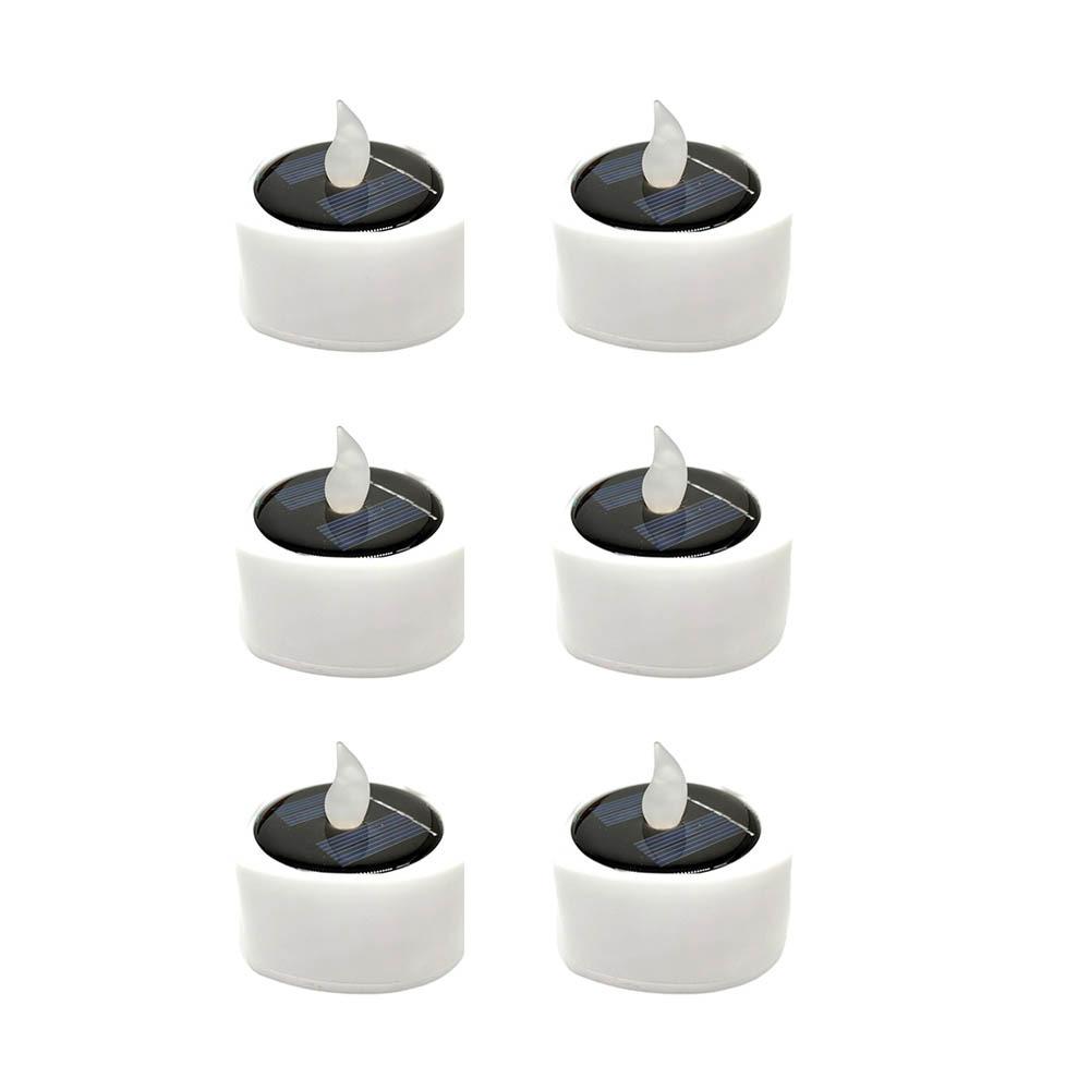 6pcs Romantic LED Candle  Lamp Waterproof Terrace Lamp Creative Solar Tea Lights  Halloween Festival