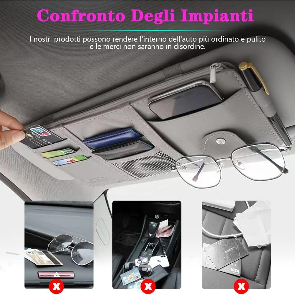 Car Visor Organizer Car Accessories Pocket Holder Car Accessories Organizers Leather Hearing Bag