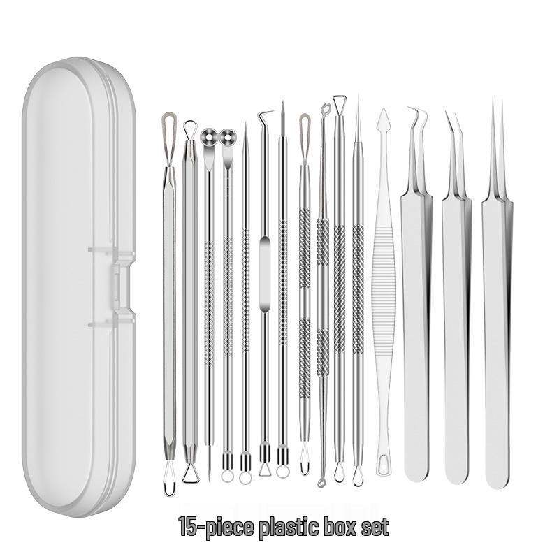 Stainless Steel Blackhead Remover Tool - Needle & Clip for Acne and Makeup.