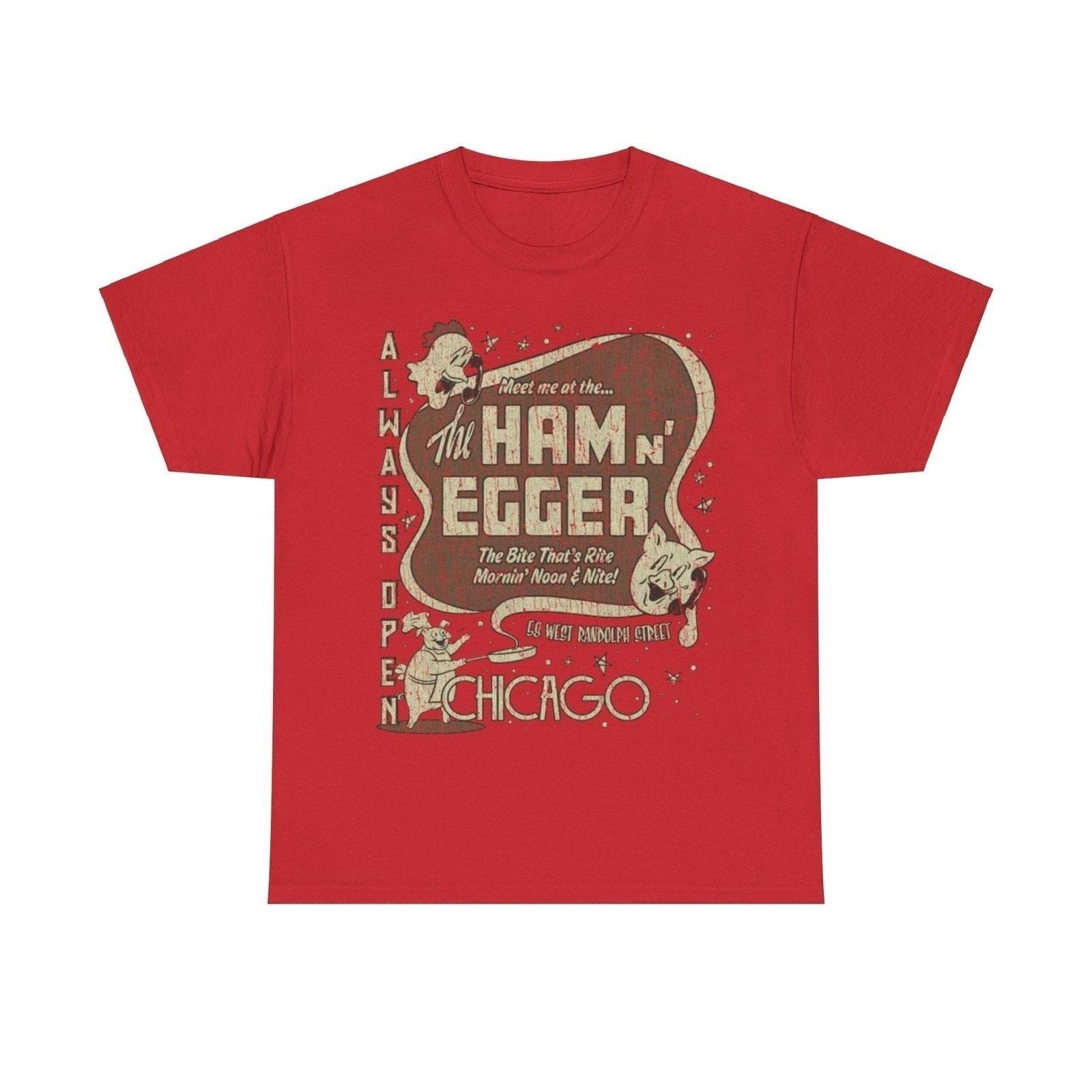 Ham n Egger Chicago 1943 Restaurant Distressed Print T-shirt XXL