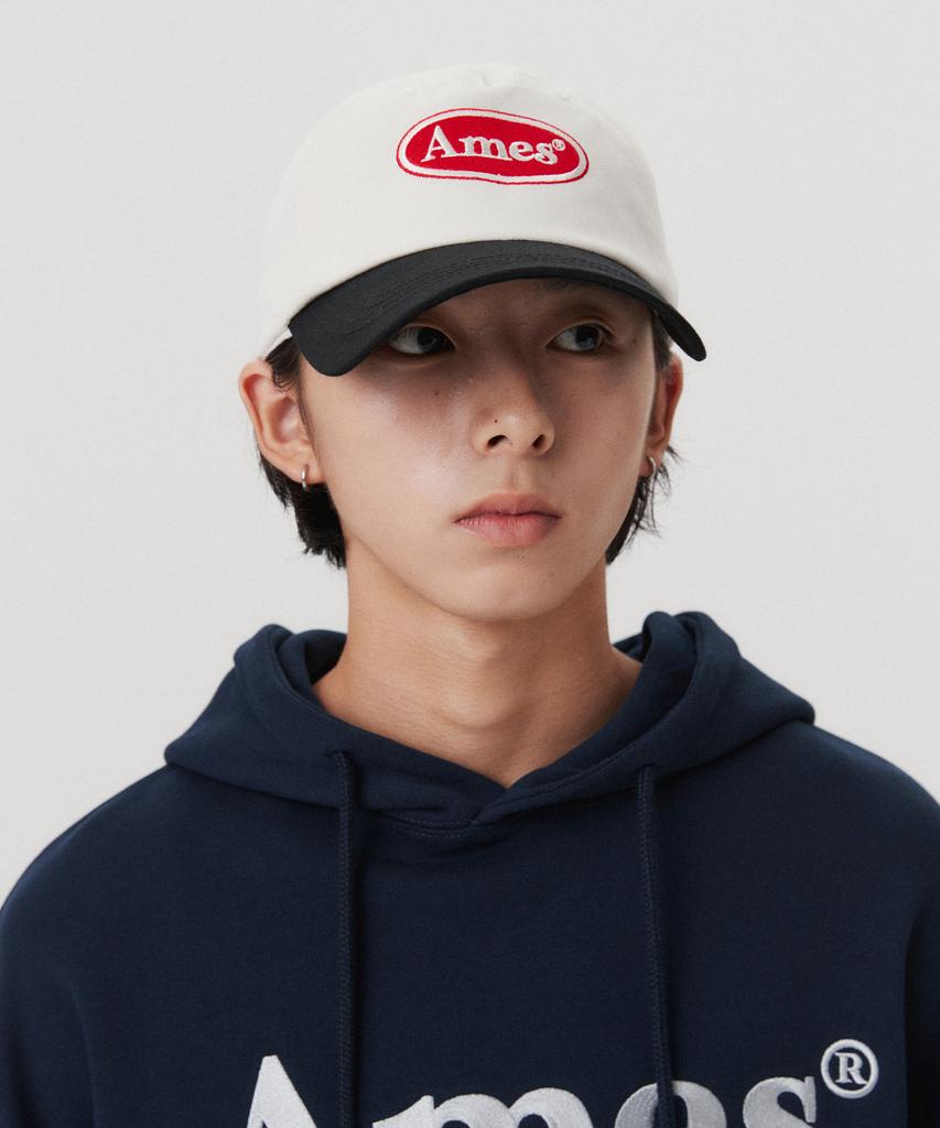 AMES-WORLDWIDE Symbol Logo Twotone Ball Cap Cream