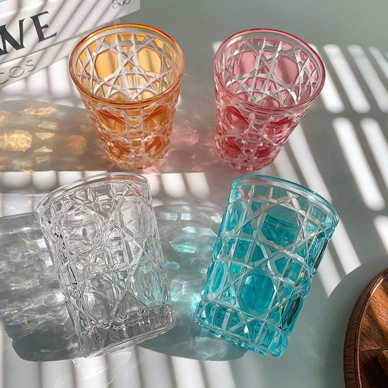 Handcarved Glass Crystal Cup Style Creative Engraved Chessboard Whiskey Glass Wine Glass 310ml Crystal