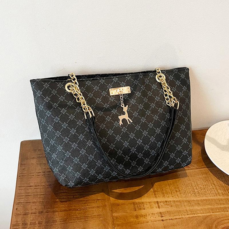 Nákupní tašky pro ženy PU kůže potištěná kabelka osobnost velká kapacita podpažní taška přes rameno designová taška