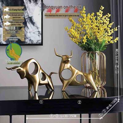 Simple Modern Resin Ox Ornaments - Lucky Pair for Home, Study, or Entrance Decor