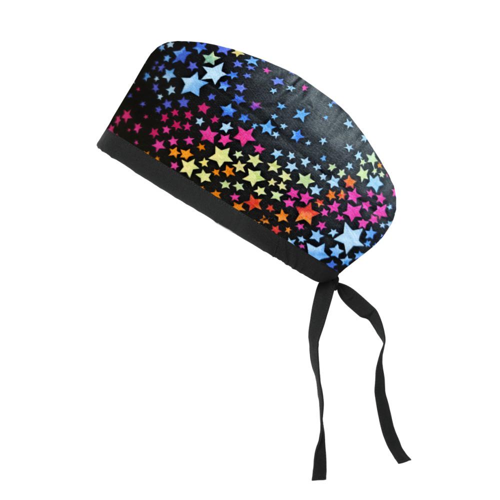 Adjustable Cotton Surgical Cap with Cartoon Print for Women and Men