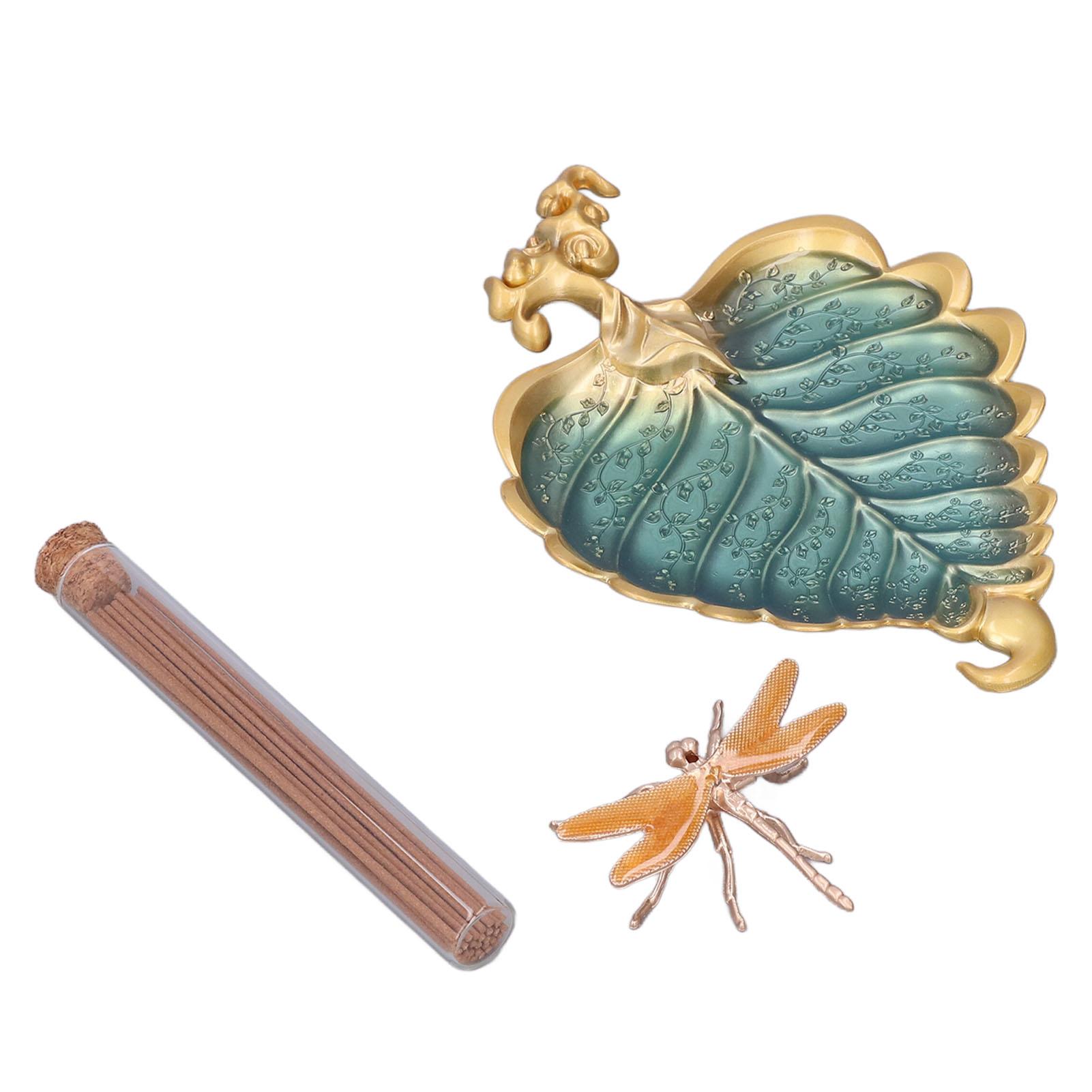 

Incense Stick Holder Bodhi Leaf Incense Decorated Plate for Living Room Home Decoration Gift Type 1