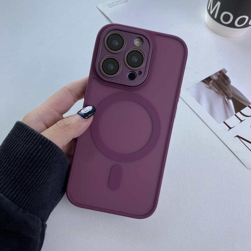 Frosted Armor Magnetic Magsafe Translunt Case For iPhone 11 12 13 14 Plus 15 16 Pro Max Wireless Charge Lens Protection Cover