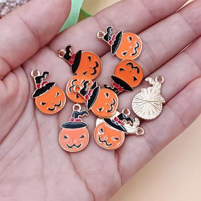 Høy kvalitet Håndlaget Materiale Anheng Stilig Legering Dryppende 6/10 stk DIY Tilbehør Halloween Gresskar Perler