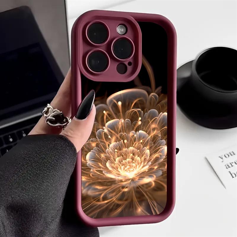 Luxury Lotus Flower Pattern Phone Case For Samsung Galaxy S25 S24 S23 S22 S21 S20 FE Plus Ultra A15 A35 A54 A55 Silicone Cover