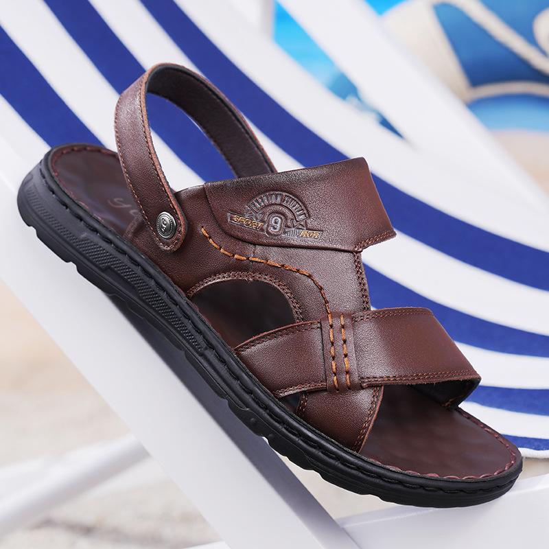 Summer breathable men's shoes 2025 new non-slip soft-soled cool slippers men's casual versatile and dual-purpose outer wear beach shoes