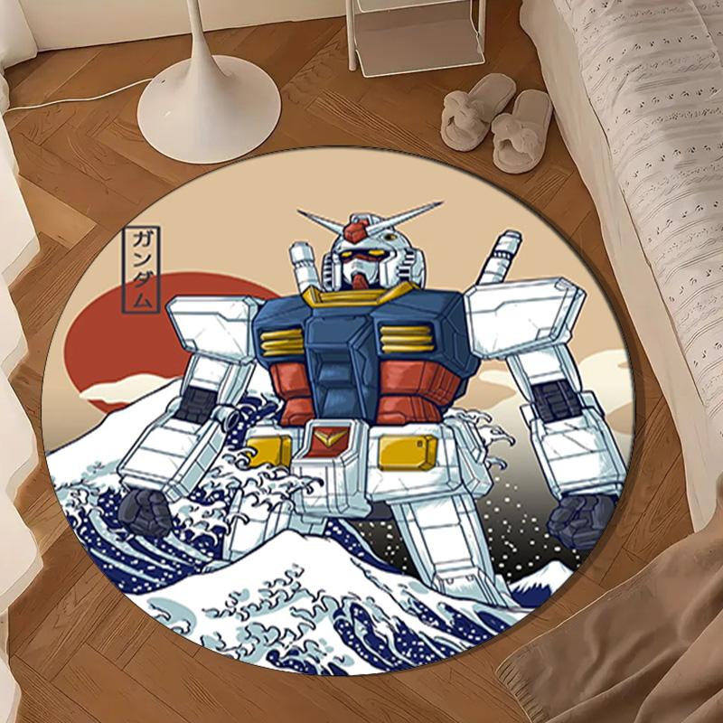 Robotic Warrior Design Round Rug for Livingroom,Bedroom, Palyroom, Chair Rug, Area rug, Circle Carpet, Large Size Fan Christmas gift