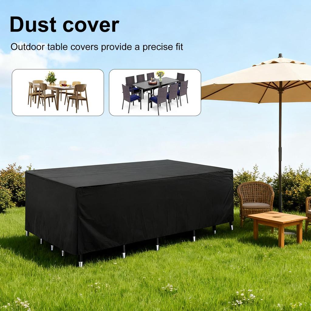 Table Cover For Outdoors Heavy-Duty Sun Protection Lawn Furniture Covers Waterproof Outdoor For Urban Balcony Poolside Backyard