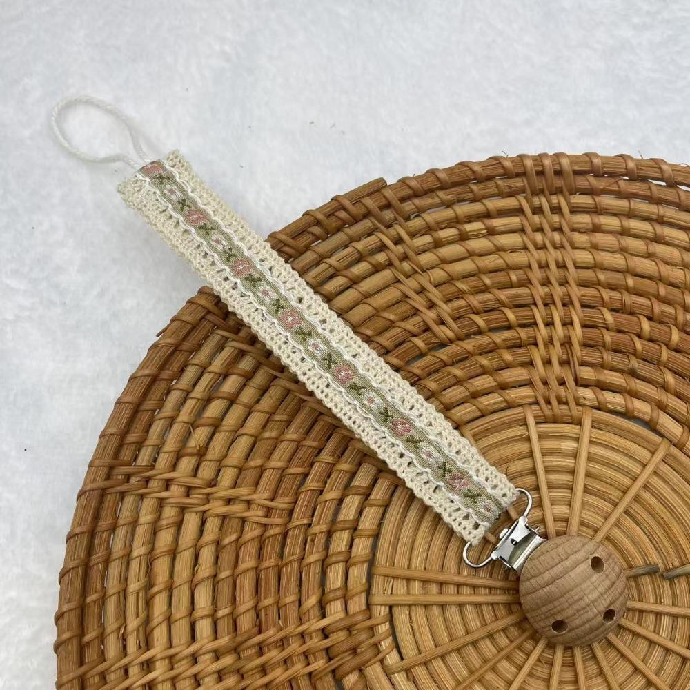 

Guard Design Dummy Nipple Holder Cute Flower Print Teether Pendant Baby Pacifier Chain Baby Use E