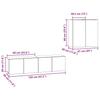 Wall Mounted TV Cabinet Set in Black Oak Effect Made of Wood Based Material