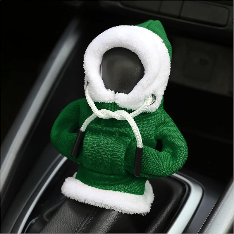 OFBAND Hoodie Car Gear Shift Cover,Christmas Car Decor Gear Shift Knob Cover for Manual/Automatic Shift Knob,Universal Interior Car Accessories