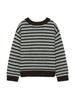 GLOWNY Mellow V-Neck Stripe Knit (Brown Stripe)